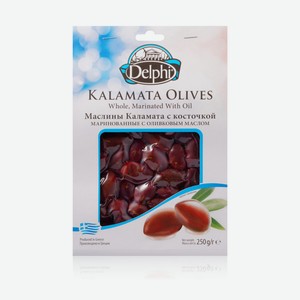 Маслины Каламата с косточкой маринованные с оливковым маслом Delphi 250г
