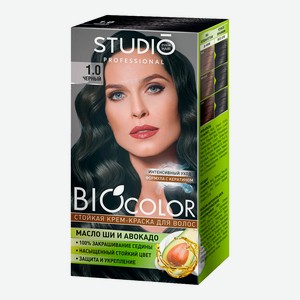 Крем-краска для волос Studio Professional BioColor тон 1.0, Черный, 115 мл