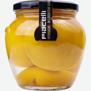 Персики в легком сиропе Пиачелли половинки Алми С.А. с/б, 560 г