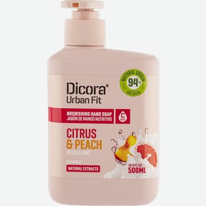 Мыло жидкое для рук Дикора цитрус и персик витамин С Нувария Глобал п/у, 500 мл