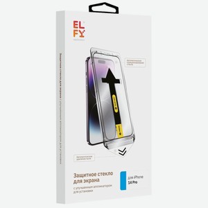 Защитное стекло ELFY с аппликатором от пыли для iPhone 14 Pro