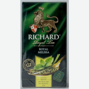 Чай зеленый в пакетиках Ричард с мелиссой Май кор, 25*1,5 г