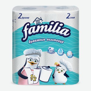 Бумажные полотенца Familia 2 слоя, 2 рулона Россия