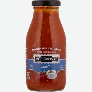 Соус томатный Агромонте из Сицилии с рикоттой и черри Монтероссо с/б, 260 г