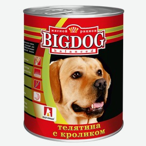 Консервы для собак «Зоогурман» Big Dog телятина с кроликом, 850 г