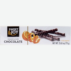 Шоколад темный соломка Свит энд Джой с апельсиновым вкусом Свит Брендс кор, 75 г