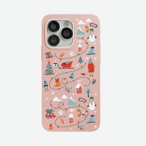 Чехол защитный VLP Art Collection для iPhone 13 Pro, Winter, светло-розовый