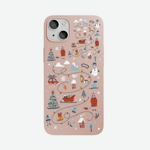 Чехол защитный VLP Art Collection для iPhone 13, Winter, светло-розовый