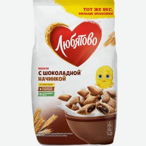Готовый завтрак Подушечки Любятово с шоколадной начинкой, 220 г