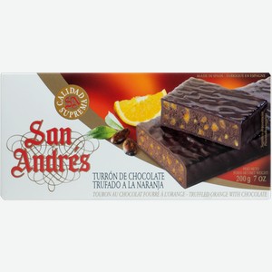Туррон Сан Андрес шоколадный с апельсином Фрутас Турронс кор, 200 г