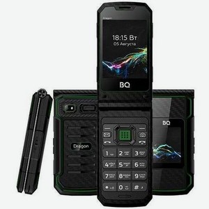 Сотовый телефон BQ Dragon 2822, черный/зеленый