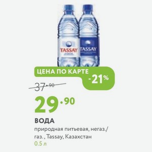 ВОДА природная питьевая, негаз./ газ. , Tassay, Казахстан 0.5 л