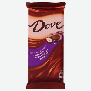Шоколад молочный DOVE с фундуком и изюмом, 90 г