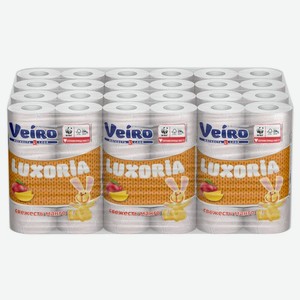 Туалетная бумага Veiro Luxoria ароматизированная Свежесть манго 3 слоя, 12 пачек по 6 рулонов