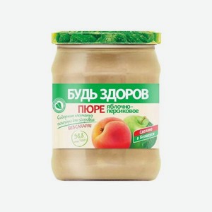 Пюре <Будь здоров> яблочно-персиковое 450г ст/б Фирма АВС