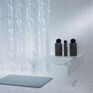 Штора для ванных комнат Dots белый 180*200 Ridder