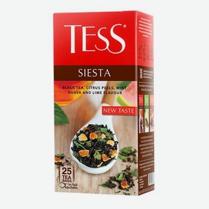Чай черный Tess Siesta цедра-мята-гуава-лайм в пакетиках, 20 шт., 37 г