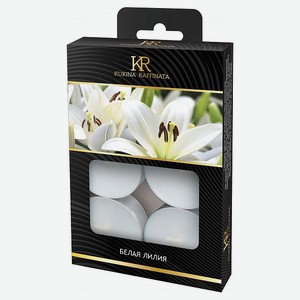 Набор ароматизированных чайных свечей Kukina Raffinata Белая лилия, 12 шт