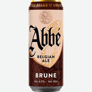 Пивной напиток Abbe Brune темный пастеризованное 6.5% 450мл