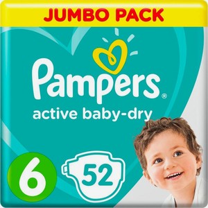 Подгузники Pampers Active Baby-dry №6 13-18кг 52шт