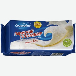 Мороженое Созвездие Пермский пломбир ваниль брикет 12% 180г