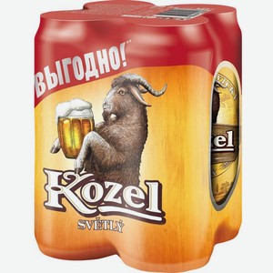 Пиво Велкопоповицкий Козел светлое фильтрованное пастеризованное 4% 1.8л