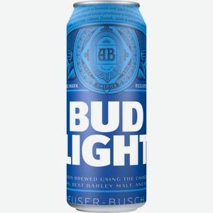 Пиво Bud Light светлое фильтрованное пастеризованное 4.1% 450мл