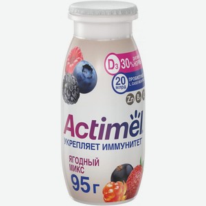 Продукт кисломолочный Actimel ягодный микс и цинк 1.5% 95г