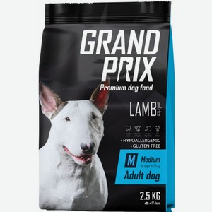 Корм для собак средних пород Grand Prix Adult Medium с ягнёнком и рисом, 2,5 кг