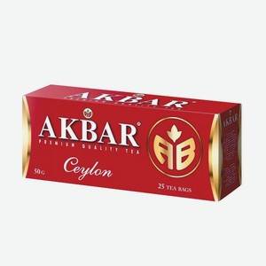 Чай «Akbar» Ceylon, черный, 25 пакетиков