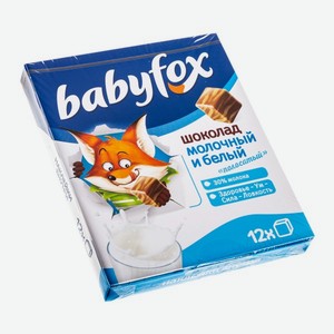 Шоколад Babyfox молочный и белый Озерский сувенир 90г