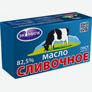 Масло <Экомилк> сливочное несоленое ж82.5% 180г фольга Россия