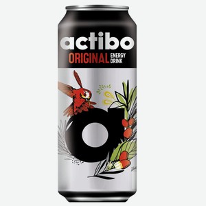 Напиток энергетический Actibo Original безалкогольный, сильногазированный, 450 мл, бутылка