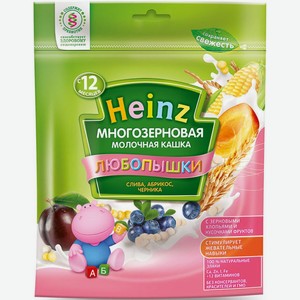 Каша детская Heinz Любопышки молочная многозерновая со сливой, абрикосом и черникой, с 12 месяцев, 200 г