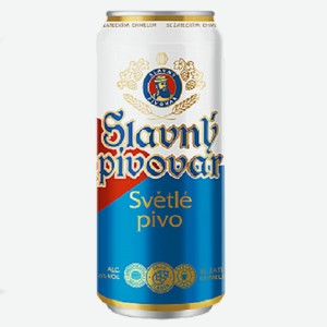Пиво Славный Пивовар светлое пастеризованное 4,6% 0,45л ж/б