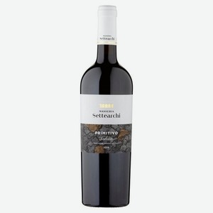 Вино Массериа Сеттеарчи Примитиво ОС красное полусухое 13,5% 0,75л