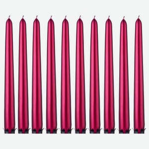 Набор свечей цвет Красный Металлик 10 шт 24 см (348-638)