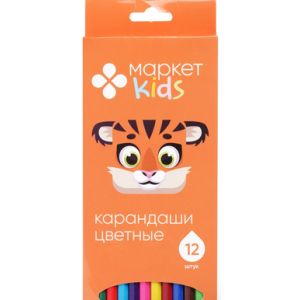Карандаши MAPKET KIDS пластиковые цветные, в наборе, 12 шт.
