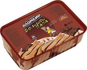 Мороженое Большой папа Пломбир шоколадный 450г