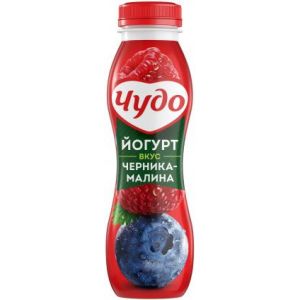 Йогурт питьевой Чудо черника малина 1.9% 260г