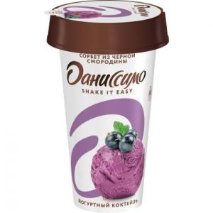 Коктейль йогуртный Даниссимо Shake&Go Сорбет из сочной черной смородины 2.7% 190мл