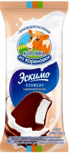 Мороженое Коровка из Кореновки Пломбир Эскимо в шоколадной глазури 15% 70г