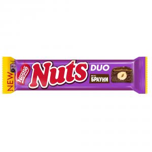 Батончик Nuts Duo шоколадный с фундуком брауни 60г
