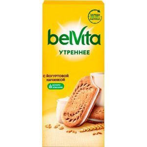 Печенье Belvita Утреннее со злаками и йогуртовой начинкой 253г
