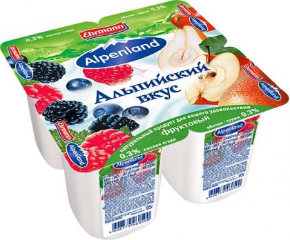 Продукт йогуртный Alpenland Лесная ягода Яблоко Груша 0.3% 95г