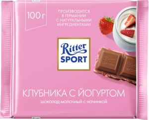 Шоколад Ritter Sport Молочный Клубника с йогуртом 100г