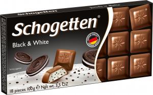 Шоколад Schogetten Black & White Молочный с кусочками печенья 100г