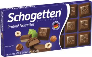 Шоколад Schogetten молочный с ореховой нугой 100г