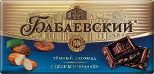 Шоколад Бабаевский Темный с целым миндалем 55% 100г