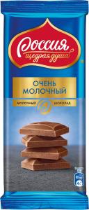Шоколад Россия - щедрая душа Очень молочный 82г
